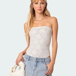 NWT Edikted Alina Sheer Lace Bodysuit - small